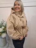 Load image into Gallery viewer, Short Hooded Jacket - Caramel/Cream