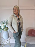 Load image into Gallery viewer, Floral Edge Cardi/Jacket - Biscuit