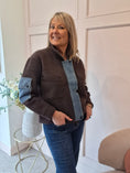 Load image into Gallery viewer, A Cosy Feel Denim Detail Jacket - Chocolate