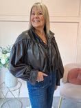 Load image into Gallery viewer, Quirky Faux Leather Jacket - Chocolate