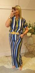 Load image into Gallery viewer, Multi Stripe Top & Pant Set - Navy/Mix - Wardrobe By Simone