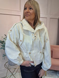 Load image into Gallery viewer, Short Hooded Jacket - Cream