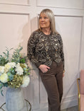 Load image into Gallery viewer, Military Style Cardigan - Brown/Cream