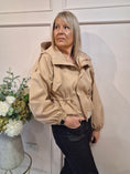 Load image into Gallery viewer, Short Hooded Jacket - Caramel/Cream
