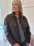 Load image into Gallery viewer, A Cosy Feel Denim Detail Jacket - Chocolate