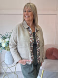 Load image into Gallery viewer, Floral Edge Cardi/Jacket - Biscuit