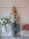 Load image into Gallery viewer, Floral Edge Cardi/Jacket - Biscuit