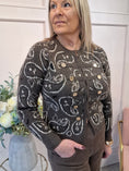 Load image into Gallery viewer, Military Style Cardigan - Brown/Cream