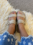 Load image into Gallery viewer, Julia Gold Stud & Buckle Sandal - Cream
