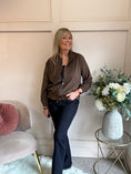 Load image into Gallery viewer, Suedette Zip Jacket - Chocolate Brown
