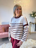 Load image into Gallery viewer, Striped Jumper - Cream/Burgundy
