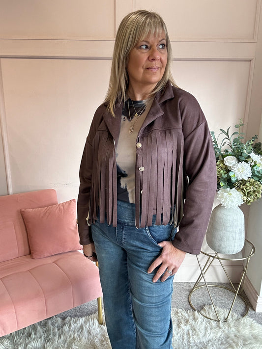 Fringe Tassel Jacket - Brown