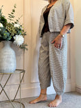 Load image into Gallery viewer, Gingham Little Jacket & Pants Set - Taupe/White
