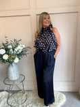 Load image into Gallery viewer, Spotty & Ruffle Top - NavyWhite - Wardrobe By Simone
