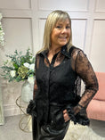 Load image into Gallery viewer, Pure Romance Rose Frill Blouse - Black
