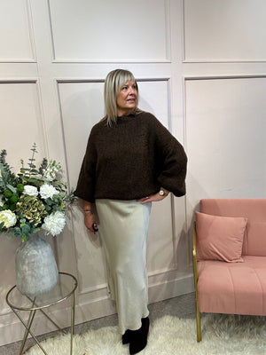 Chunky Knitted Jumper - Brown