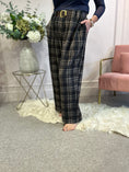 Load image into Gallery viewer, Mixed Checked Chenille Wide Pant - Blue
