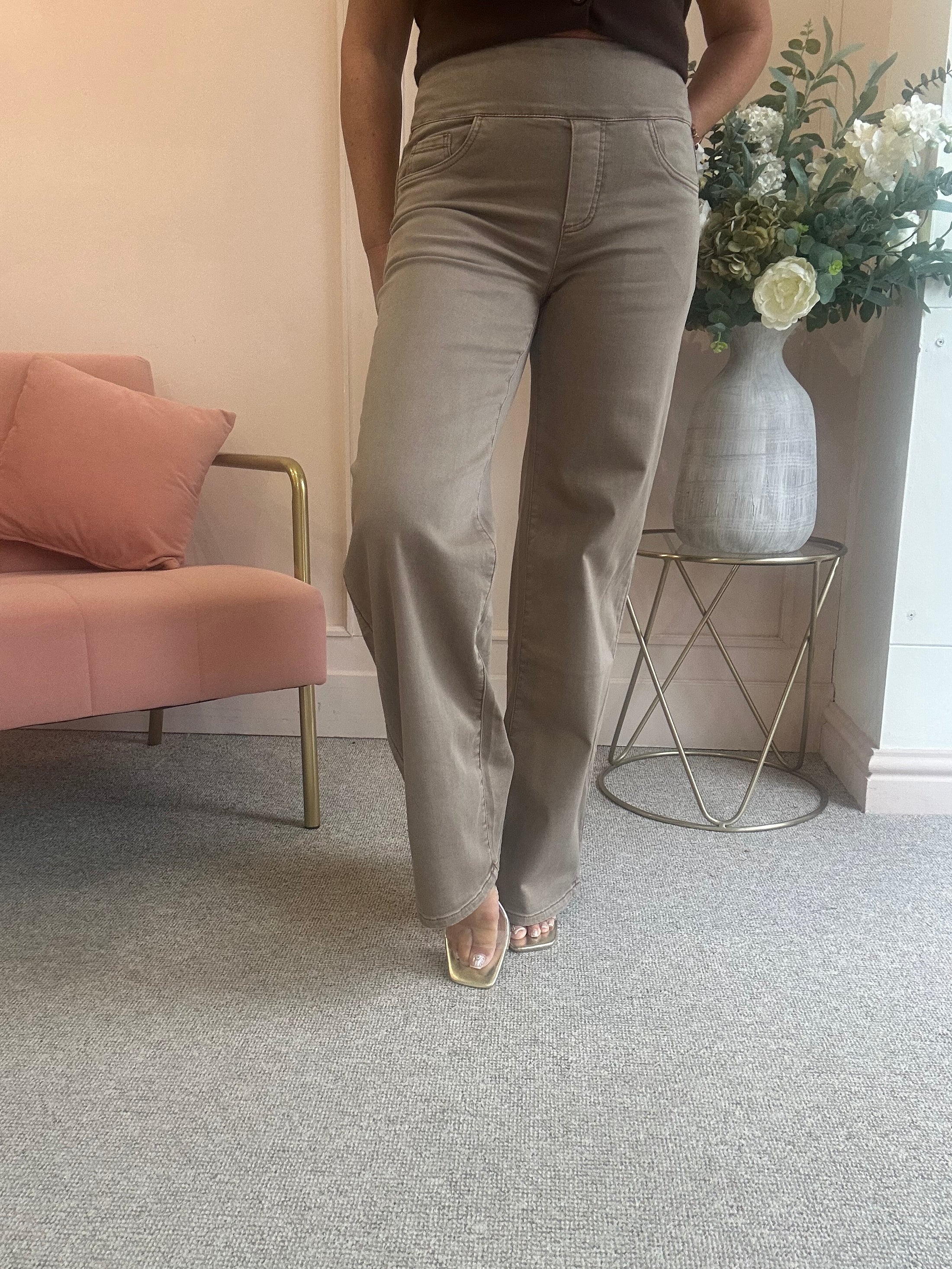 Jegging Wide Jeans - Mocha