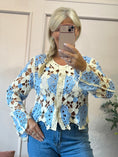 Load image into Gallery viewer, Cute Crochet Cardi - Cream/Powder Blue - Wardrobe By Simone

