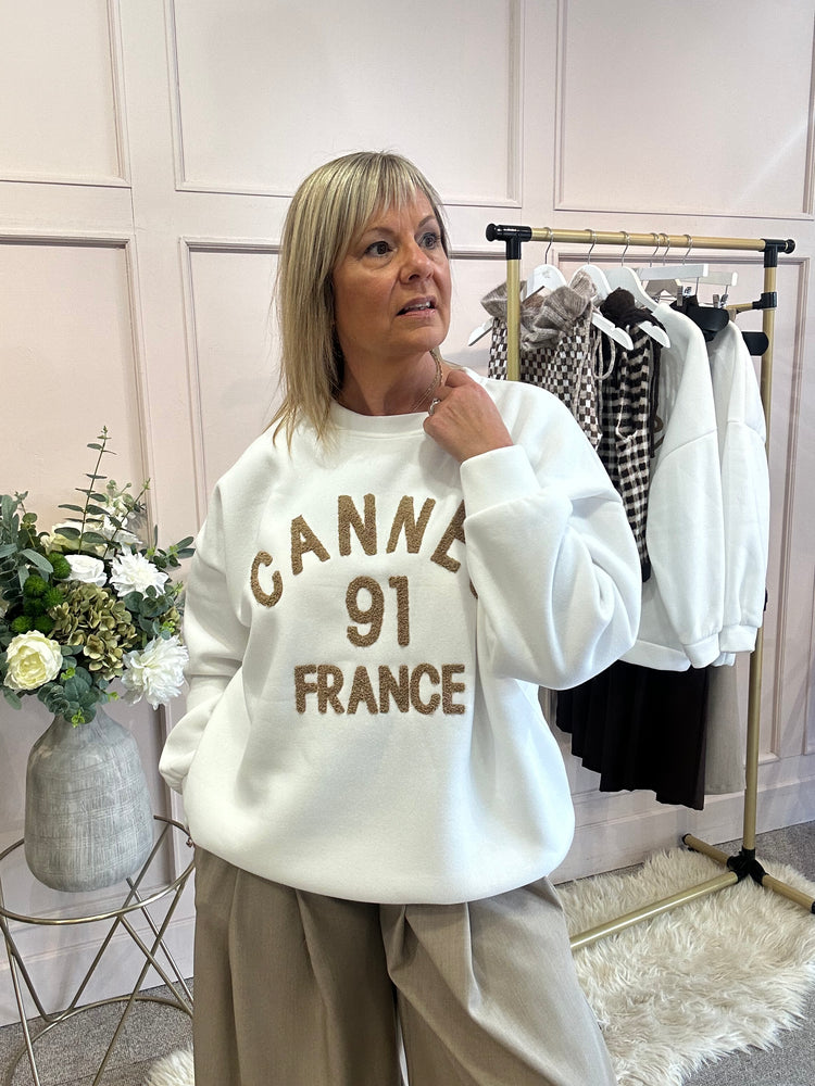 Cannes 91 Sweatshirt  - White