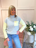 Load image into Gallery viewer, Turtle Neck Jumper -Grey/Lemon

