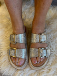 Load image into Gallery viewer, Darcy Gold Buckle Slider Sandal - Gold
