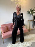 Load image into Gallery viewer, Touch Of Sliver Glam Jumpsuit - Black/Silver
