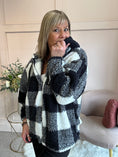 Load image into Gallery viewer, Check Hoody Zip Fleece - Black/White
