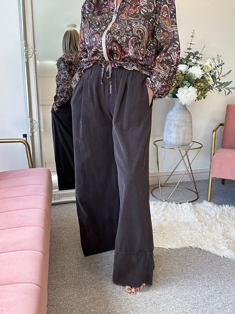 Wide Corduroy Pant - Brown