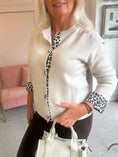 Load image into Gallery viewer, Leopard Edge Cardi Jacket - Oatmeal
