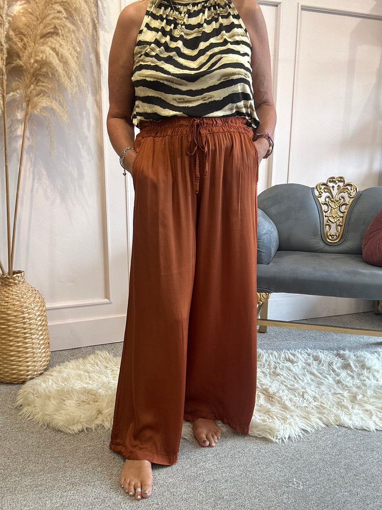 Satin trouser - Rusty - Wardrobe By Simone