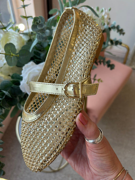 Gold Sparkle Mary Jane - Gold - Wardrobe By Simone