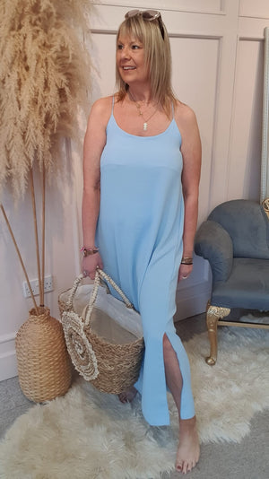 Strappy Maxi Sundress - Pale Blue - Wardrobe By Simone