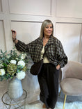 Load image into Gallery viewer, A Checked Zip Jacket - Khaki/Brown - Wardrobe By Simone
