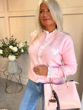 Load image into Gallery viewer, Lace Detail & Heart Cardigan - Soft Pink
