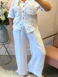 Load image into Gallery viewer, Shirt Jacket & Pant Linen Set - White

