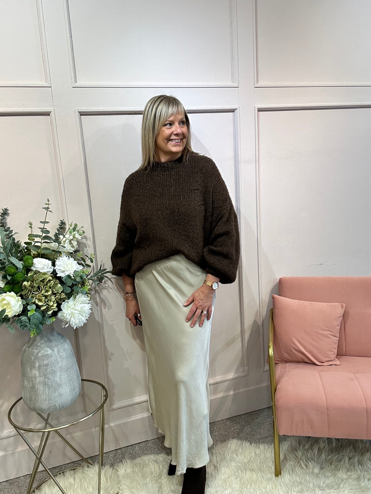 Chunky Knitted Jumper - Brown