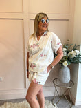 Load image into Gallery viewer, Pink Flowers Top & Shorts Set - White/Pink
