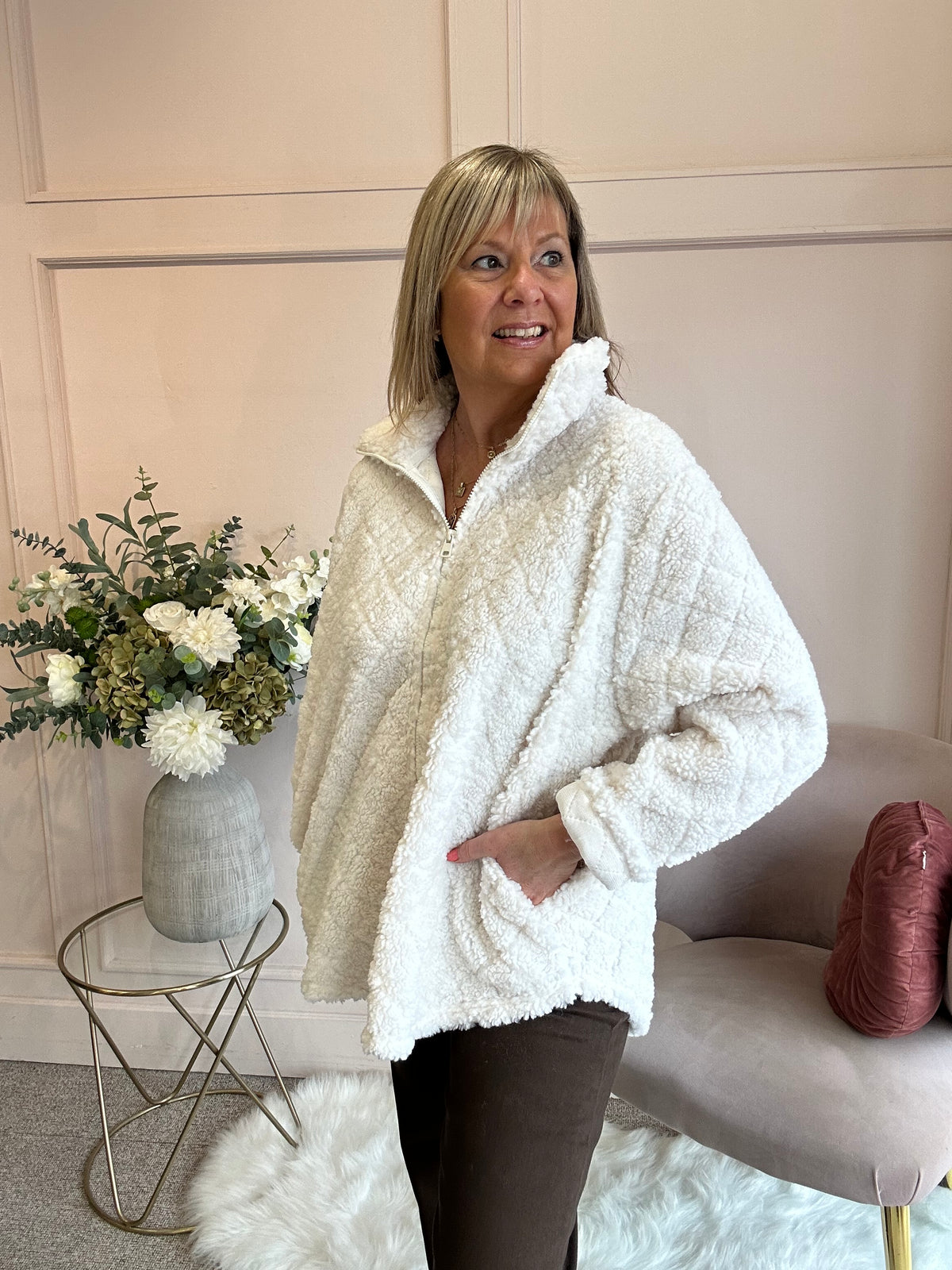Cosy Zip Fleece - Cream