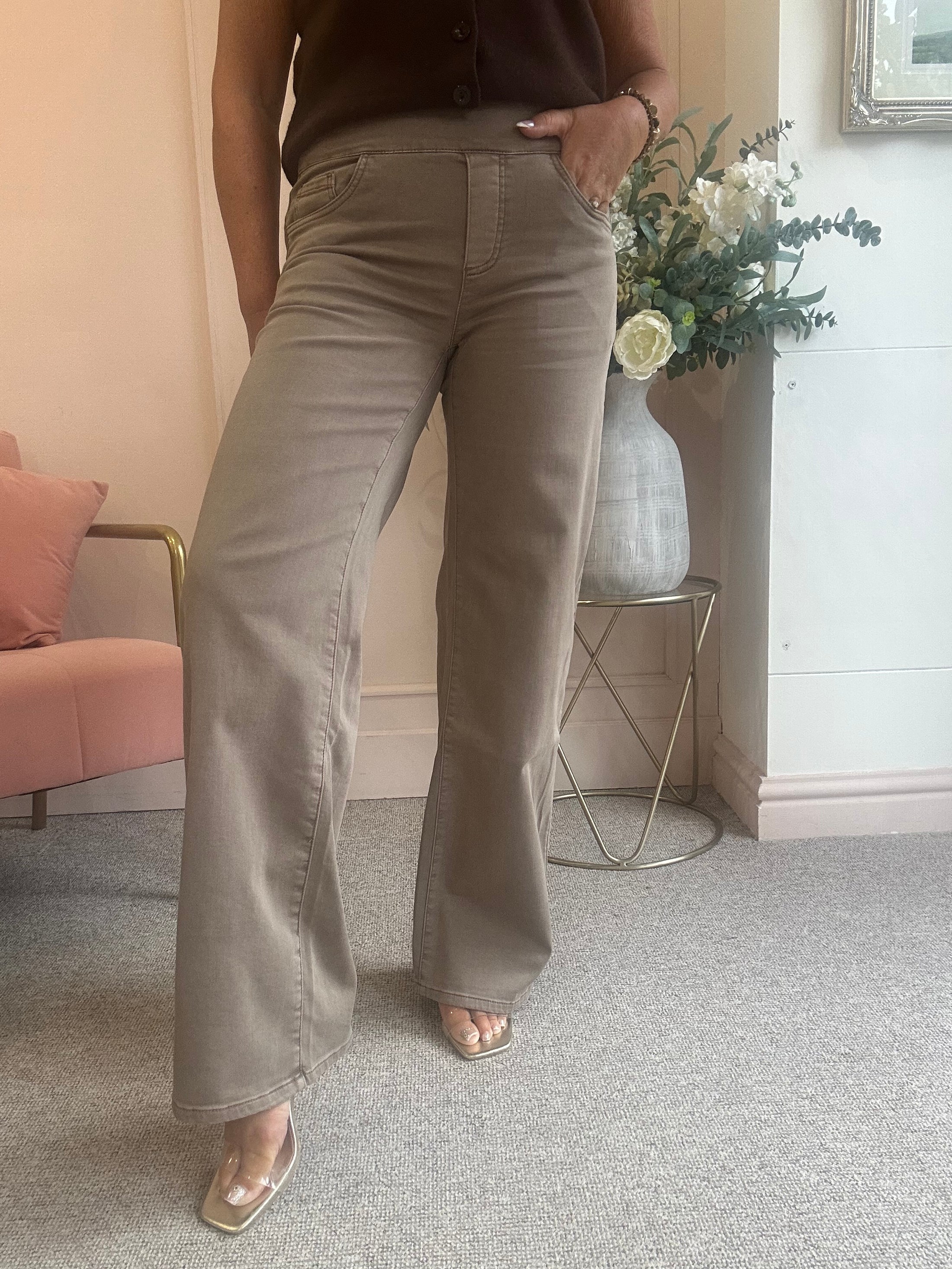Jegging Wide Jeans - Mocha
