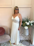 Load image into Gallery viewer, Boho Crochet Waist Maxi Dress - Soft Cream - Wardrobe By Simone
