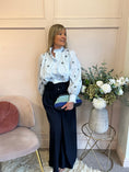 Load image into Gallery viewer, Romantic Daisy & Ruffle Top - Soft Blue - Wardrobe By Simone
