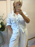 Load image into Gallery viewer, Shirt Jacket & Pant Linen Set - White
