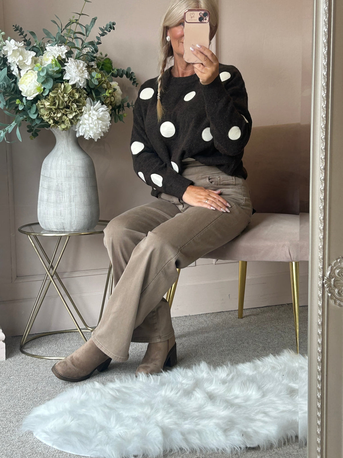 Spot Jumper - Brown/Cream