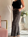 Load image into Gallery viewer, Belted Leopard Wide Pant - Khaki/Black
