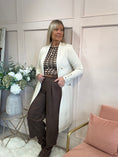 Load image into Gallery viewer, Long Gold Button Cardigan/Jacket - Cream
