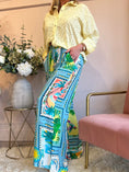 Load image into Gallery viewer, Club Tropicana Wide Leg Pant - Turquoise/Green - Wardrobe By Simone
