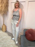 Leopard Vest Top - Beige/Leopard