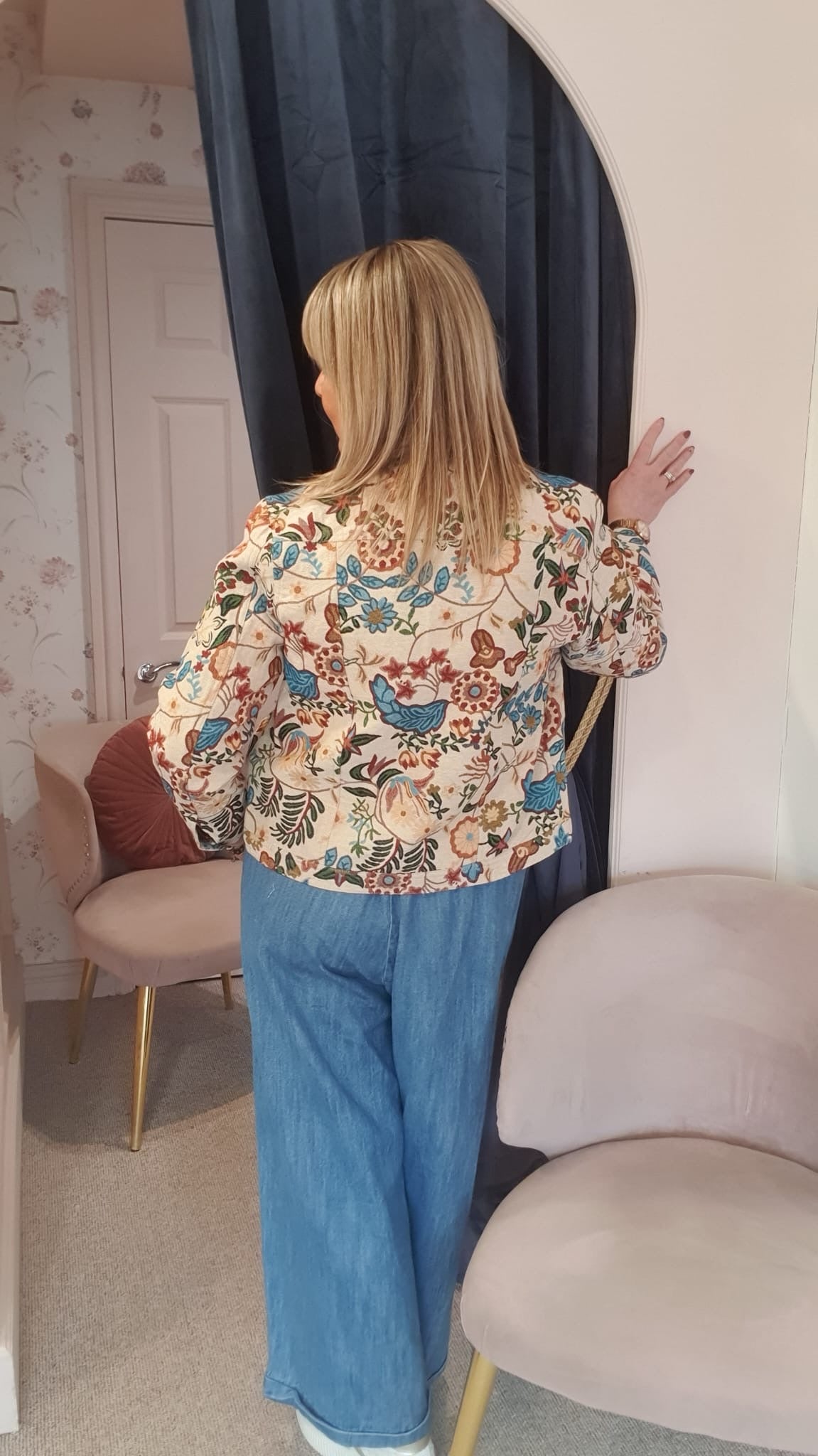 Vintage Floral  Canvas Jacket - Beige/Mix - Wardrobe By Simone