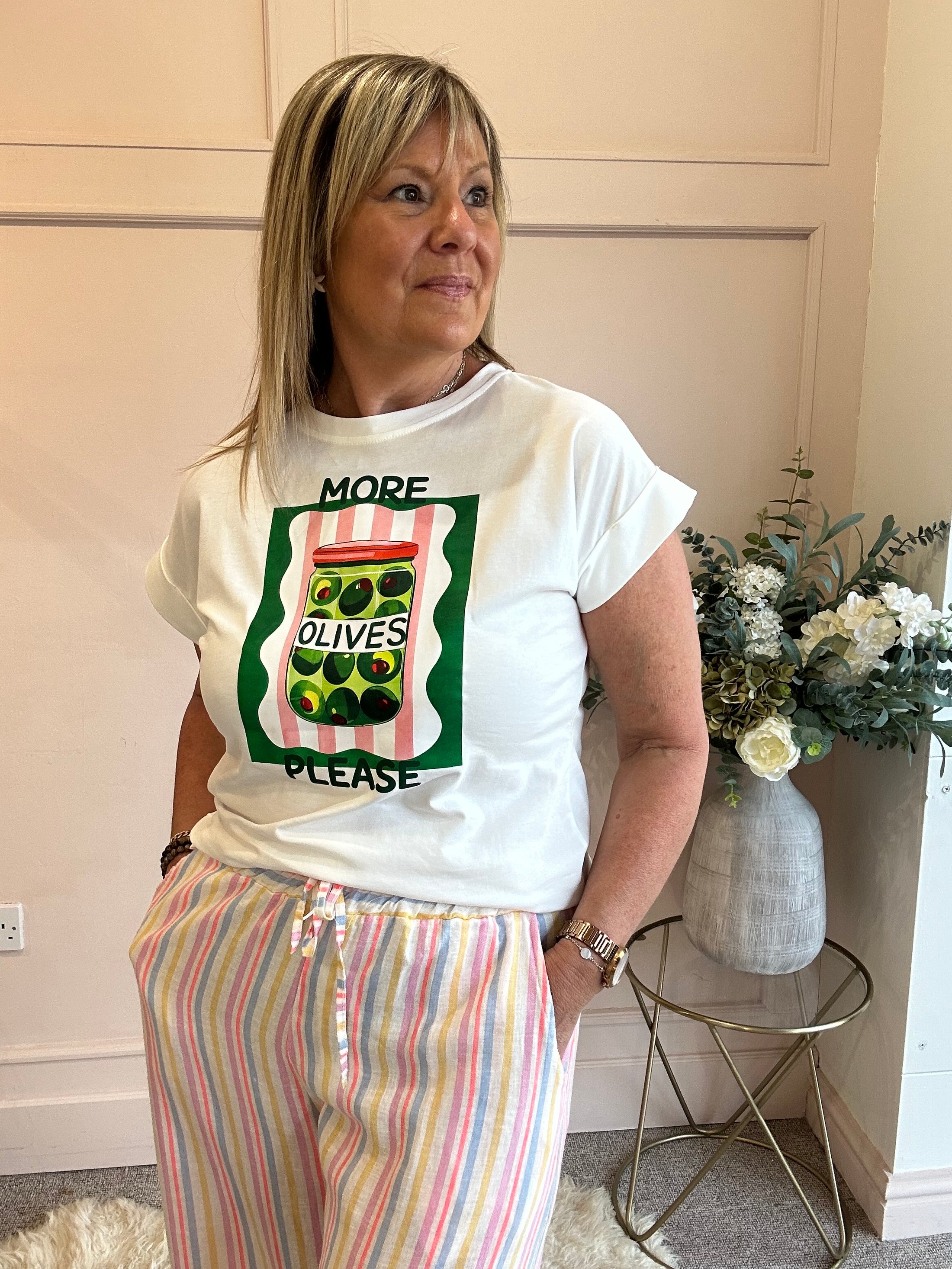 More Olives T Shirt  - White